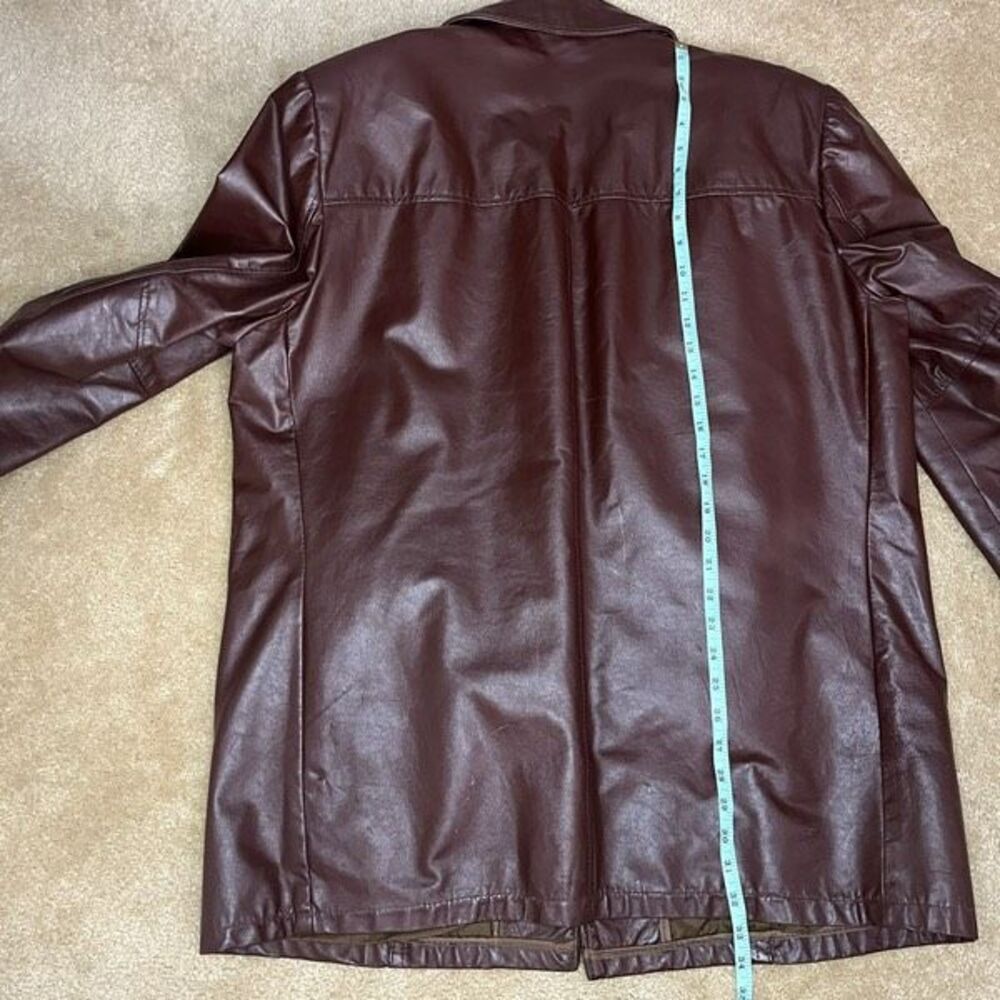 Vintage 70s Sears Leather Shop Brown Leather Jacket Mens 46 Removable Lining - Picture 9 of 9